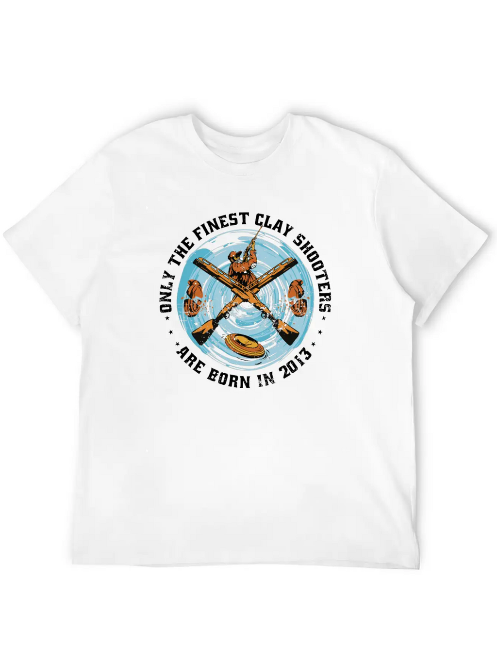 Clay Shooters Vintage 2013 Birthday Clay-pigeons Essential Cotton Tee For Daily Outfits – Unisex Style