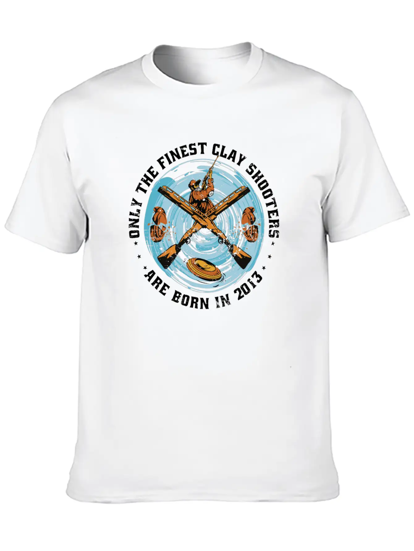 Clay Shooters Vintage 2013 Birthday Clay-pigeons Essential Cotton Tee For Daily Outfits – Unisex Style