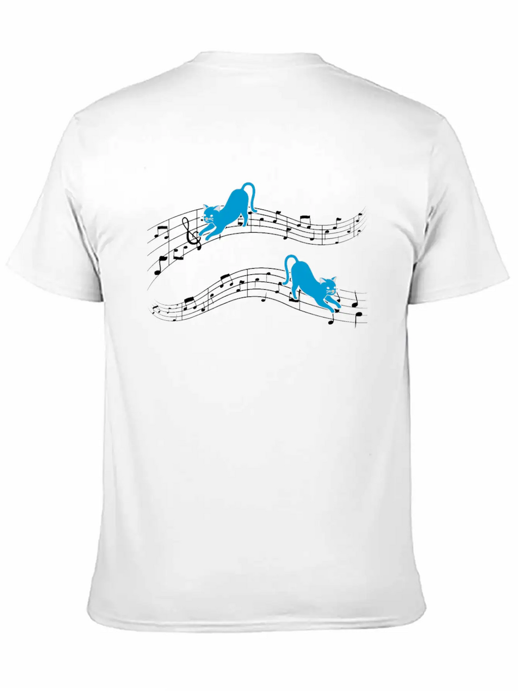 Clef Cat Playing On Musical Notes Musician Timeless Short Sleeve Tee – Comfy And Minimalist Design