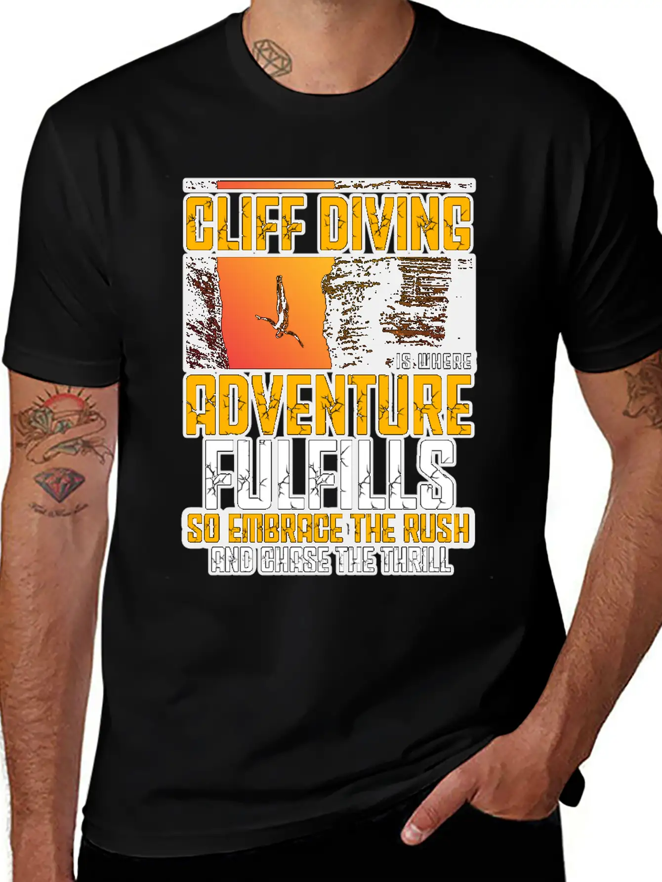 Cliff Diving Is Where Adventure Fulfills Timeless Short Sleeve Tee – Comfy And Minimalist Design