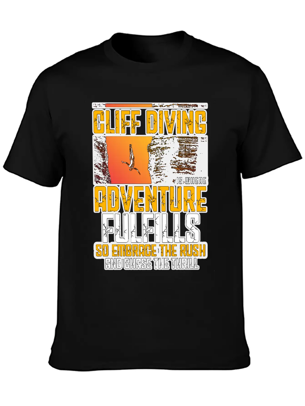 Cliff Diving Is Where Adventure Fulfills Timeless Short Sleeve Tee – Comfy And Minimalist Design