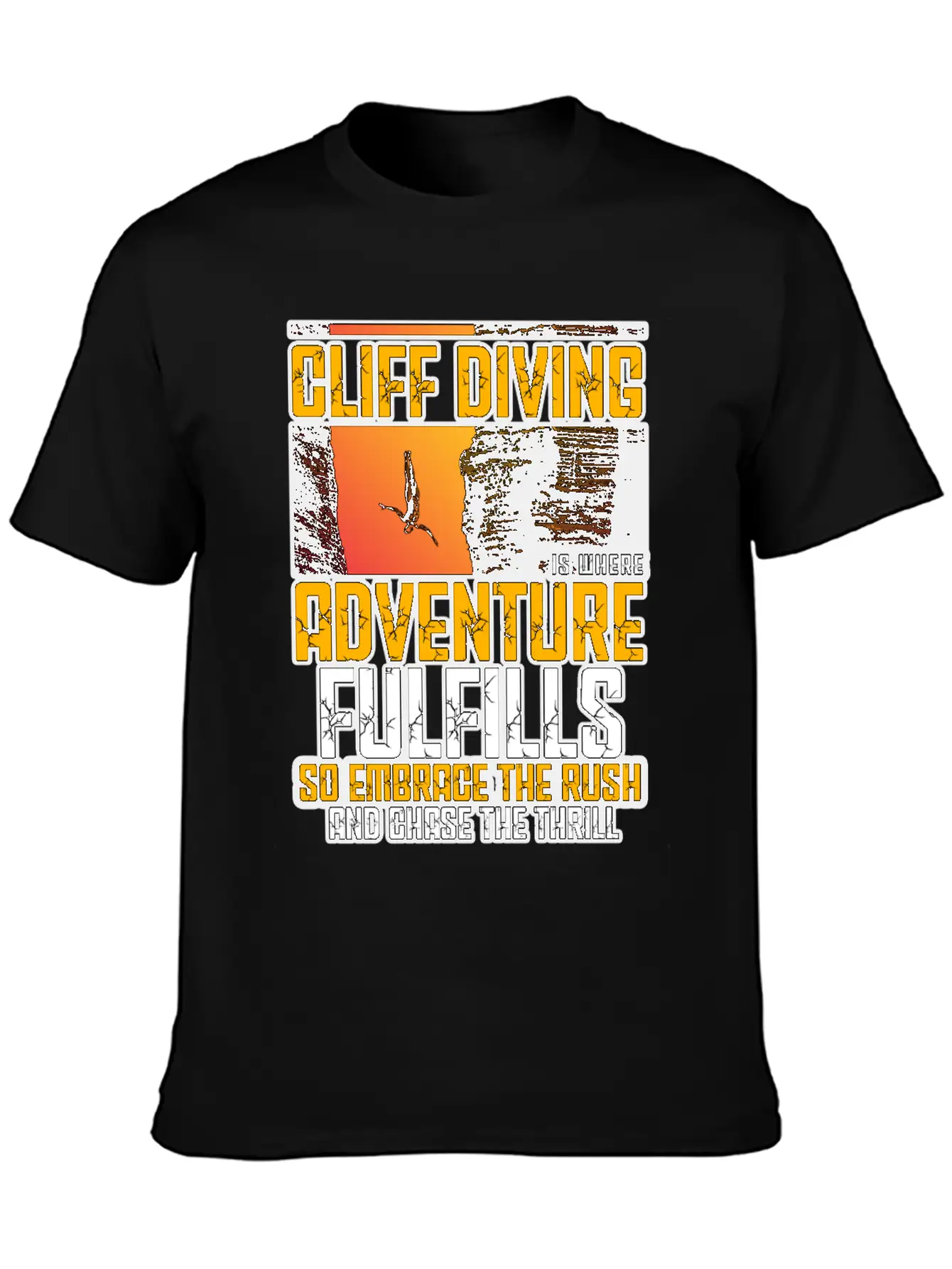 Cliff Diving Is Where Adventure Fulfills Timeless Short Sleeve Tee – Comfy And Minimalist Design