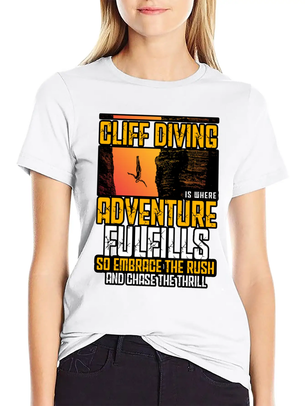 Cliff Diving Is Where Adventure Fulfills Timeless Short Sleeve Tee – Comfy And Minimalist Design