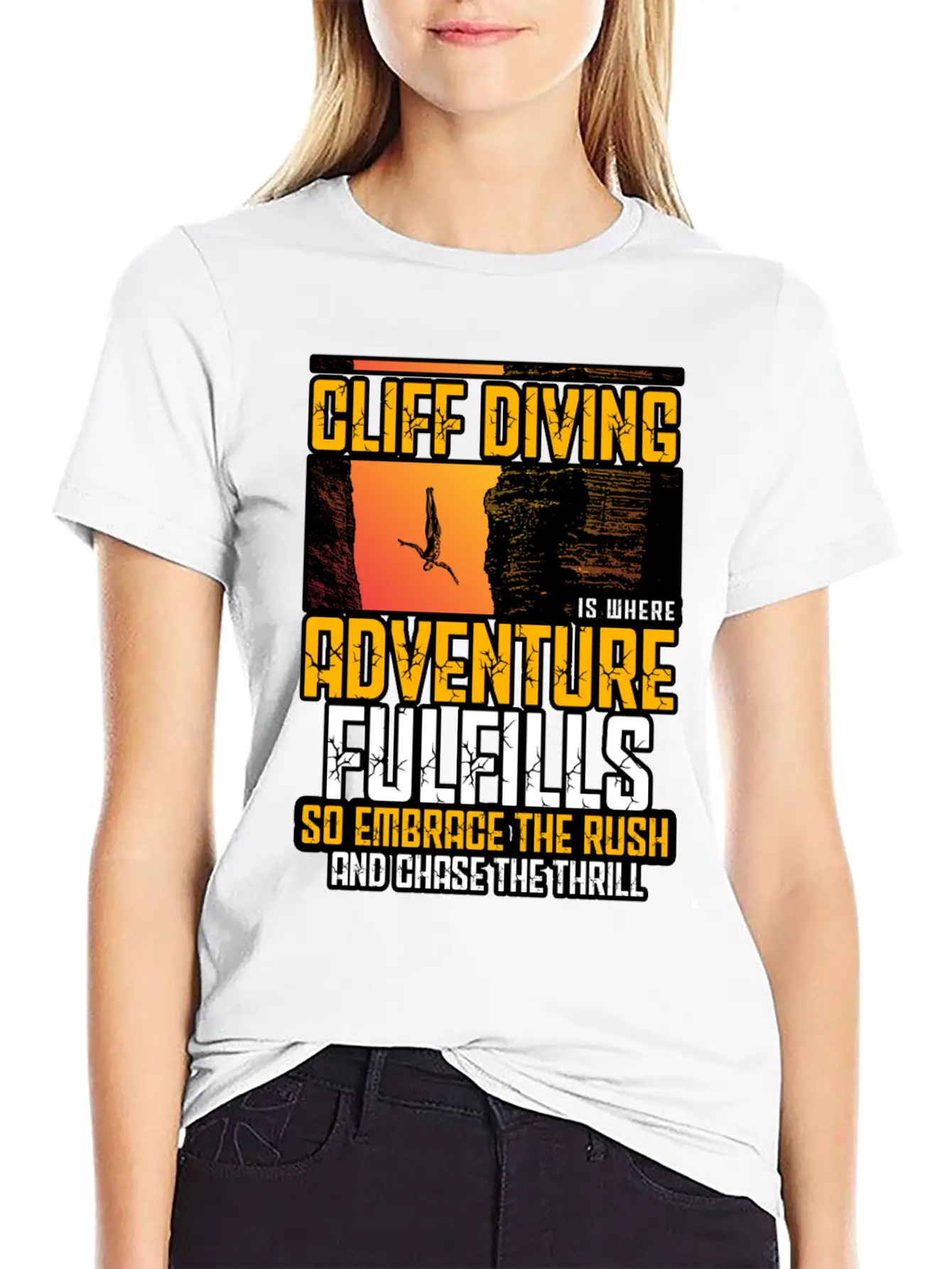 Cliff Diving Is Where Adventure Fulfills Timeless Short Sleeve Tee – Comfy And Minimalist Design
