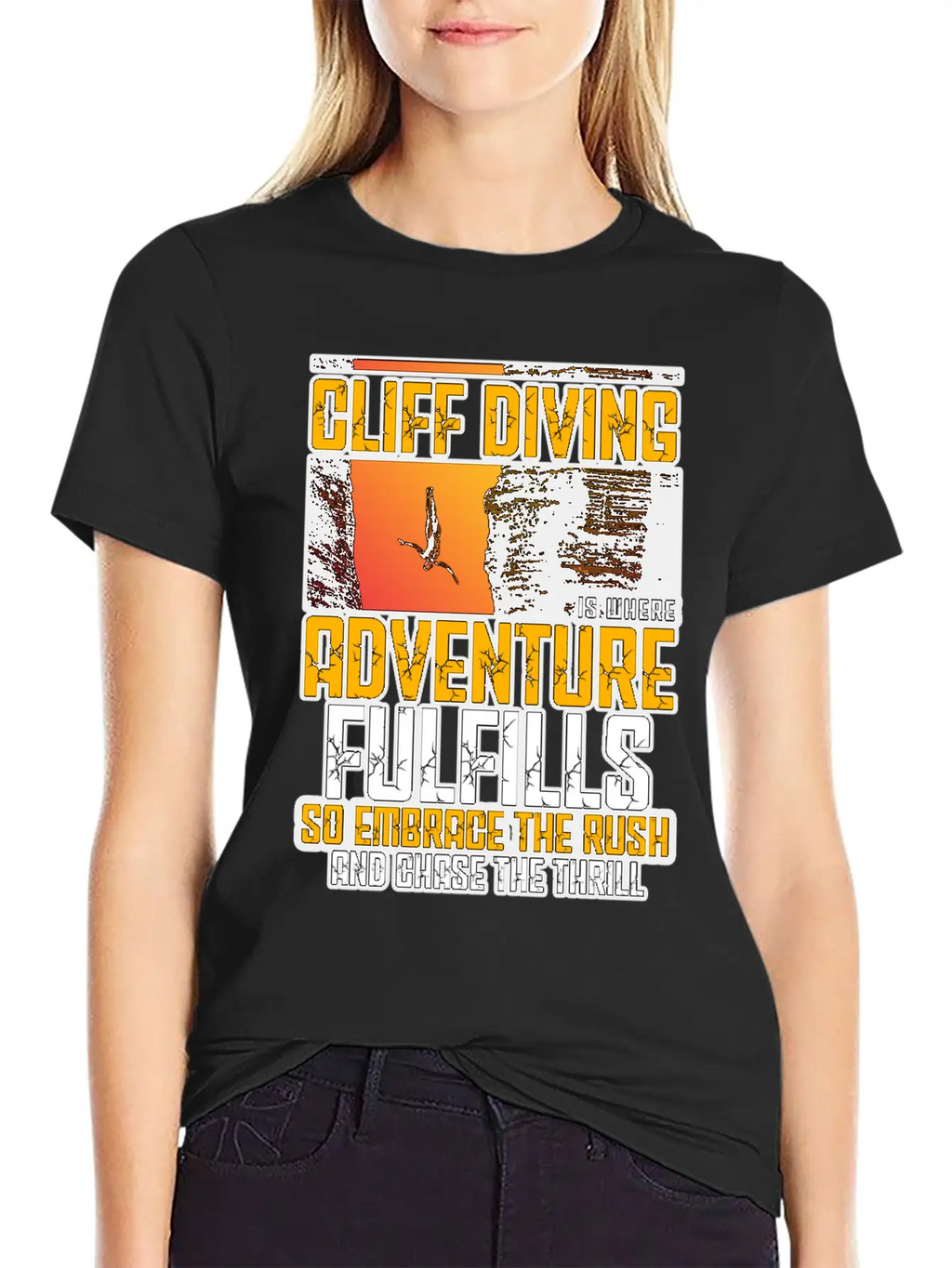 Cliff Diving Is Where Adventure Fulfills Timeless Short Sleeve Tee – Comfy And Minimalist Design