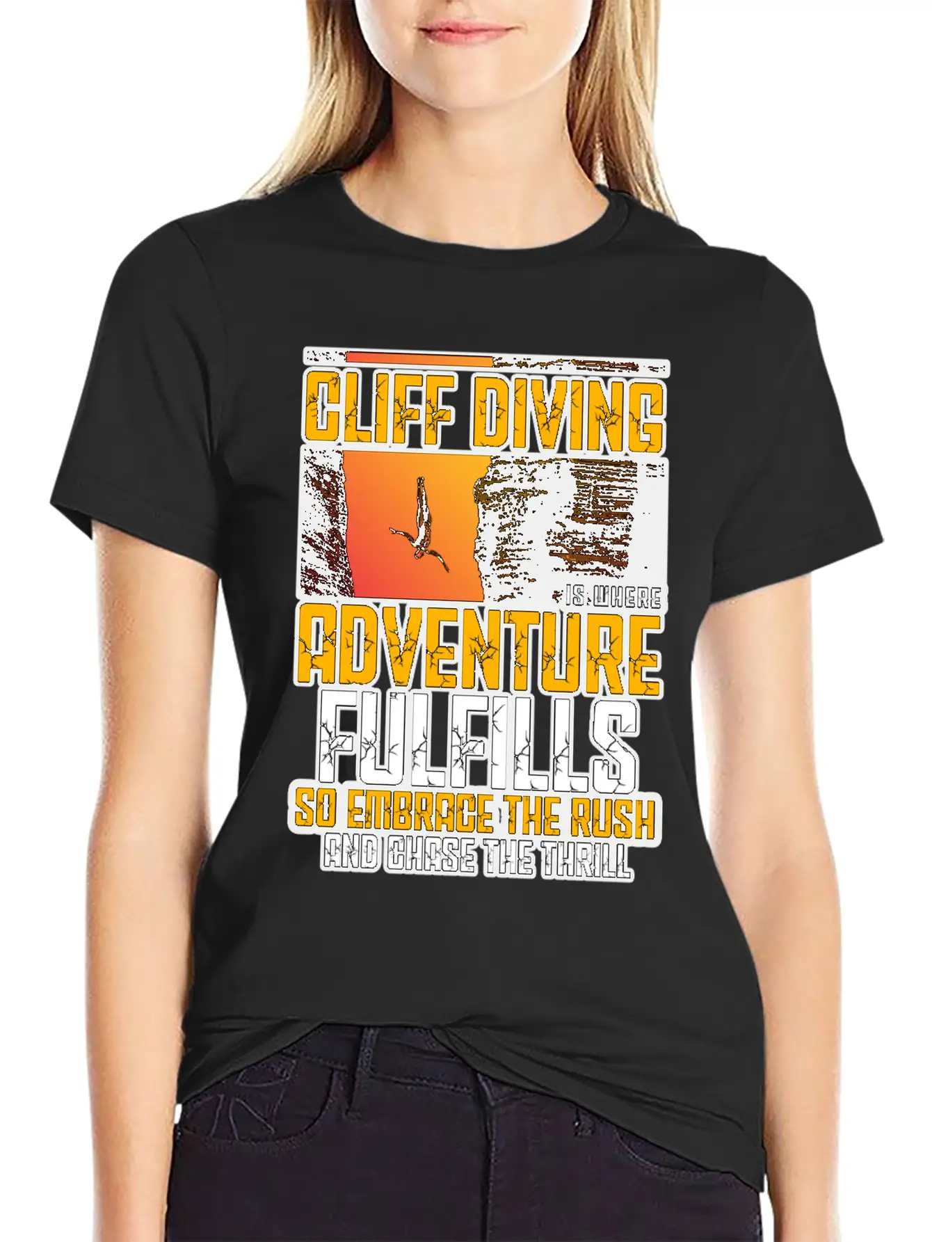 Cliff Diving Is Where Adventure Fulfills Timeless Short Sleeve Tee – Comfy And Minimalist Design