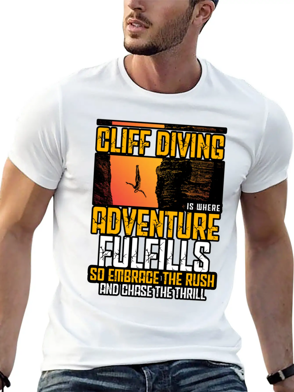 Cliff Diving Is Where Adventure Fulfills Timeless Short Sleeve Tee – Comfy And Minimalist Design