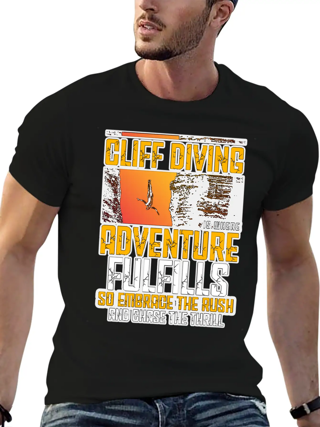 Cliff Diving Is Where Adventure Fulfills Timeless Short Sleeve Tee – Comfy And Minimalist Design