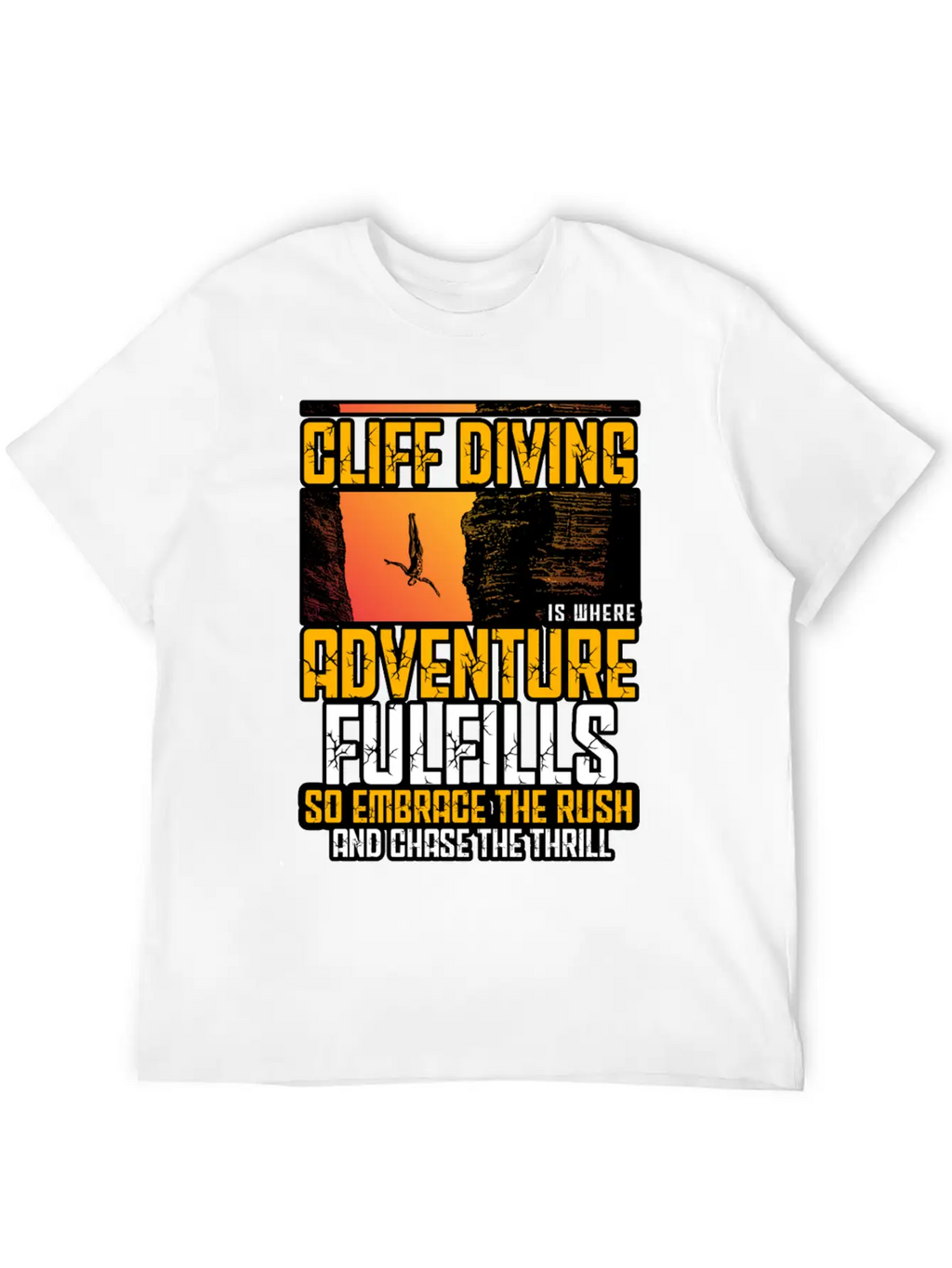 Cliff Diving Is Where Adventure Fulfills Timeless Short Sleeve Tee – Comfy And Minimalist Design