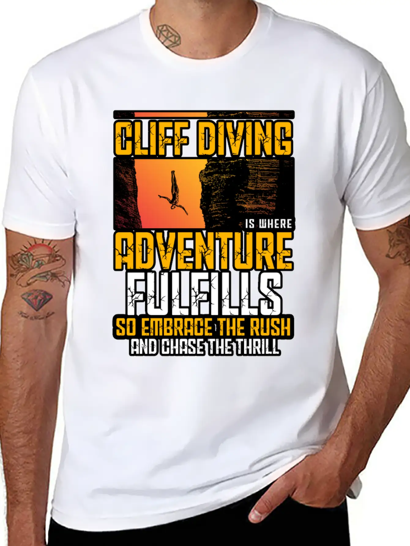 Cliff Diving Is Where Adventure Fulfills Timeless Short Sleeve Tee – Comfy And Minimalist Design