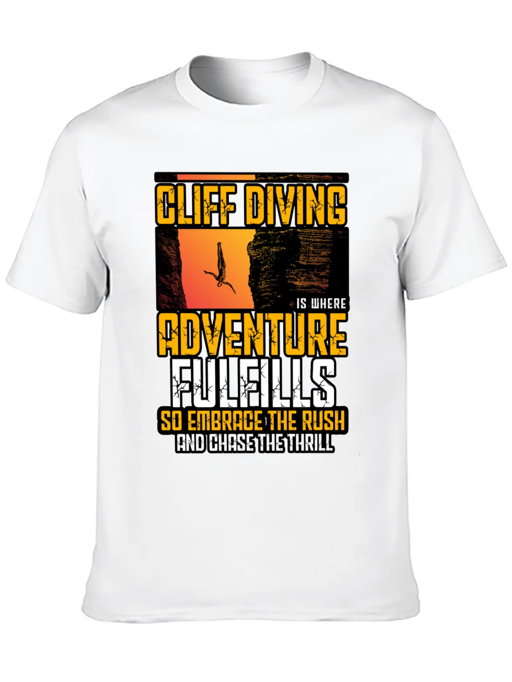 Cliff Diving Is Where Adventure Fulfills Timeless Short Sleeve Tee – Comfy And Minimalist Design