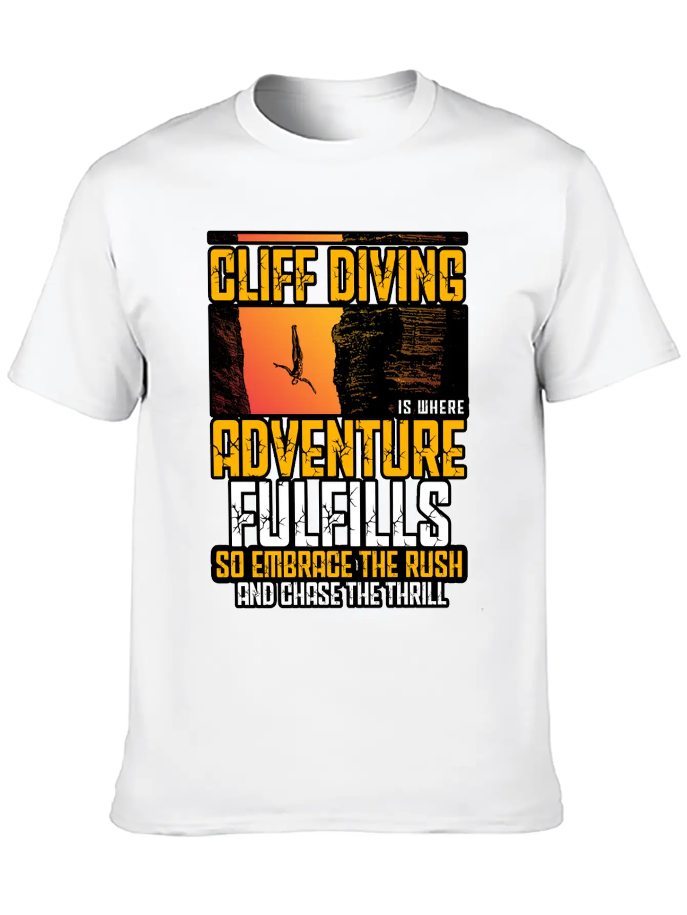 Cliff Diving Is Where Adventure Fulfills Timeless Short Sleeve Tee – Comfy And Minimalist Design