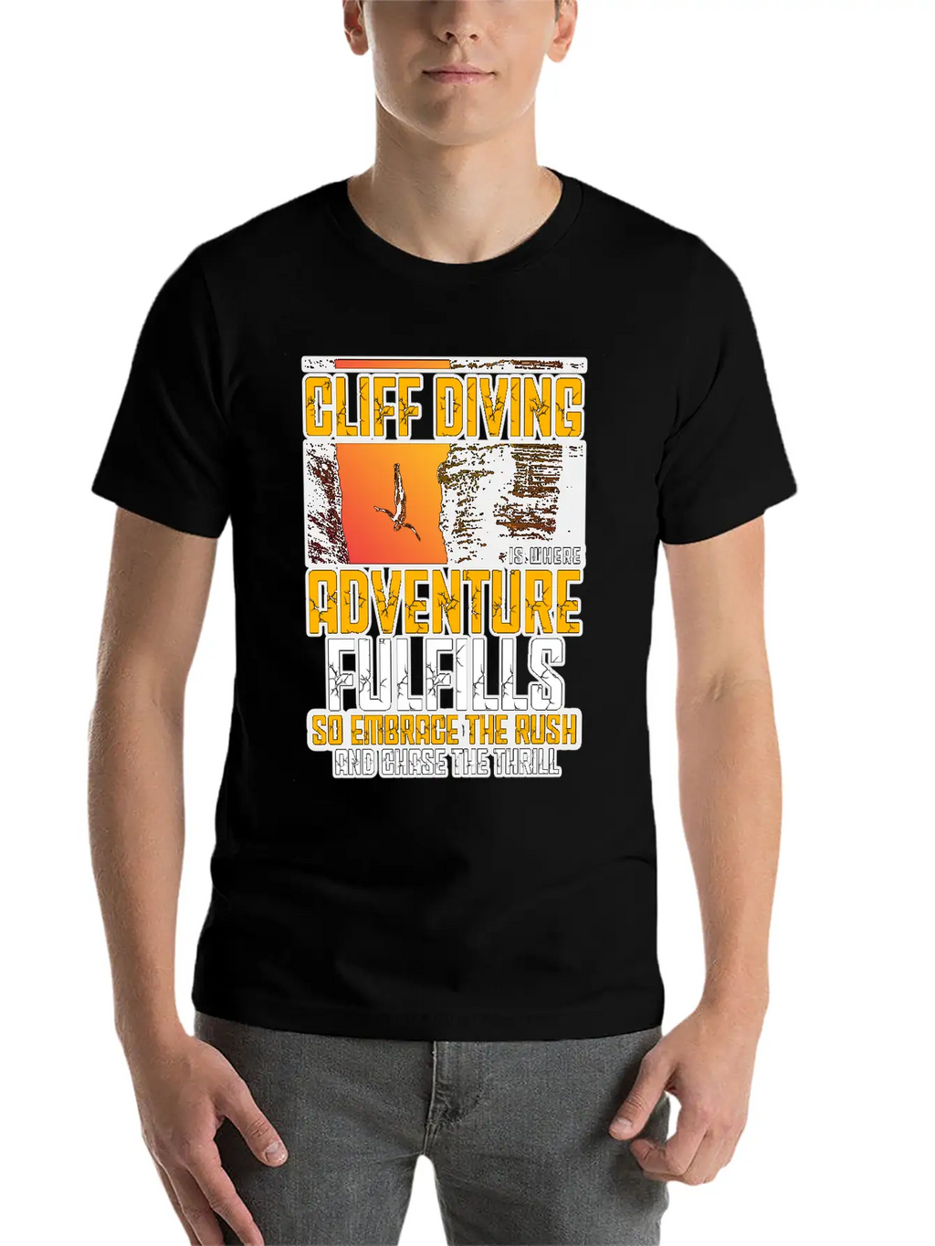 Cliff Diving Is Where Adventure Fulfills Timeless Short Sleeve Tee – Comfy And Minimalist Design