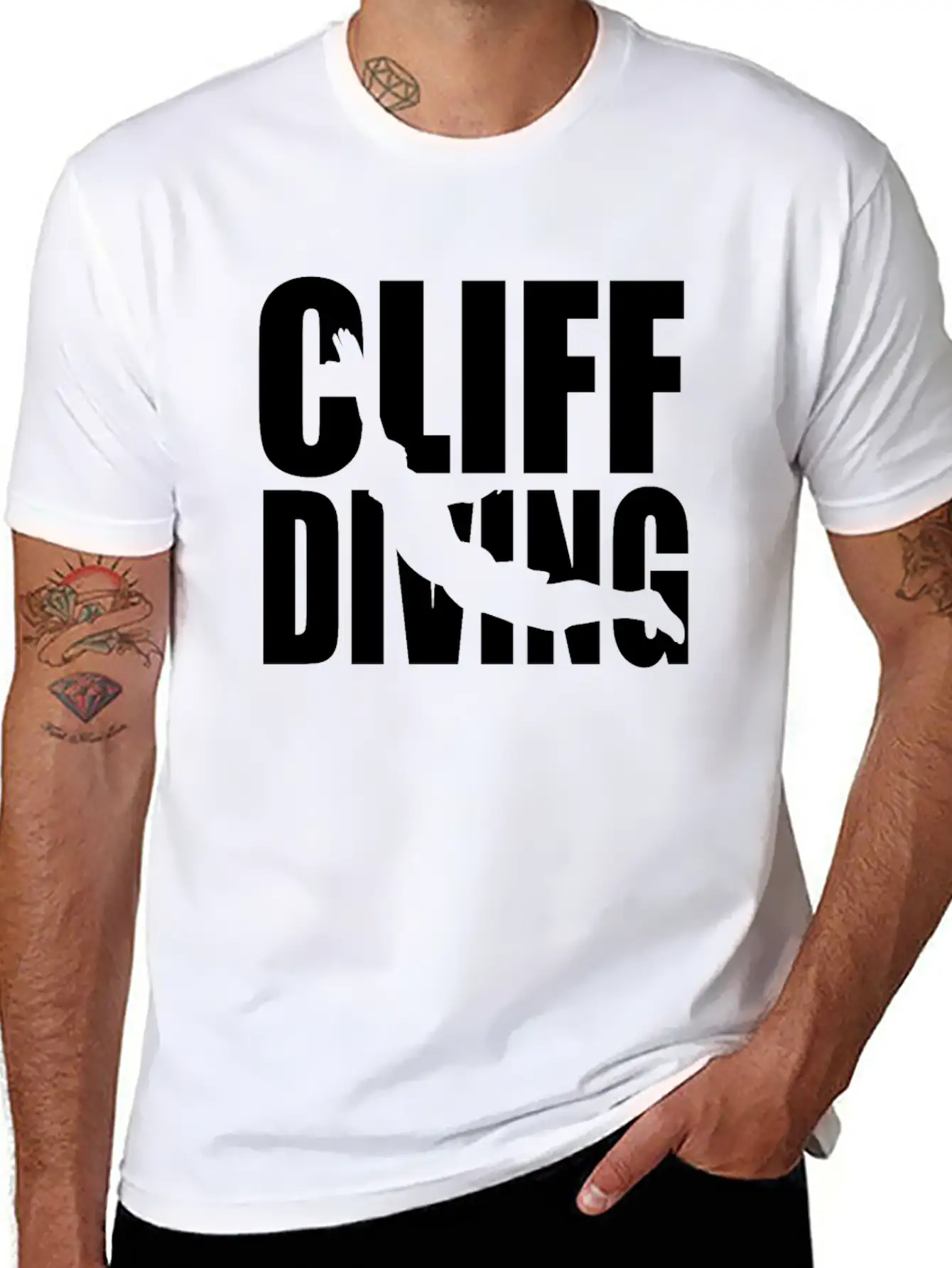 Cliff Diving - Water Sports Cliff Jumping Essential Cotton Tee For Daily Outfits – Unisex Style