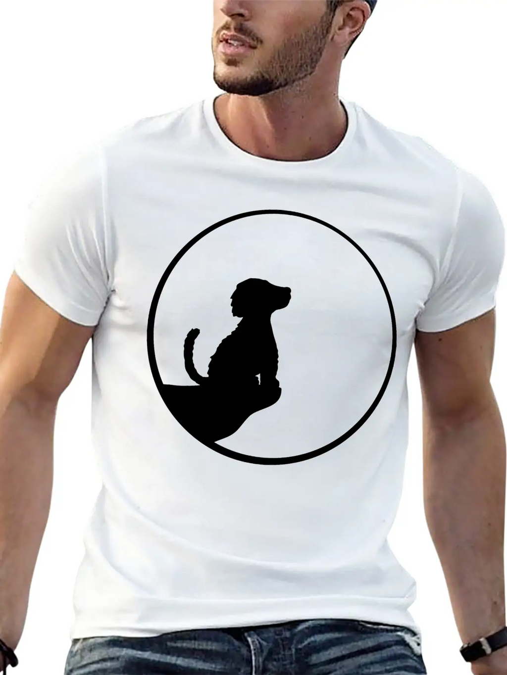 Cliff Moon Sitting Dog Timeless Short Sleeve Tee – Comfy And Minimalist Design
