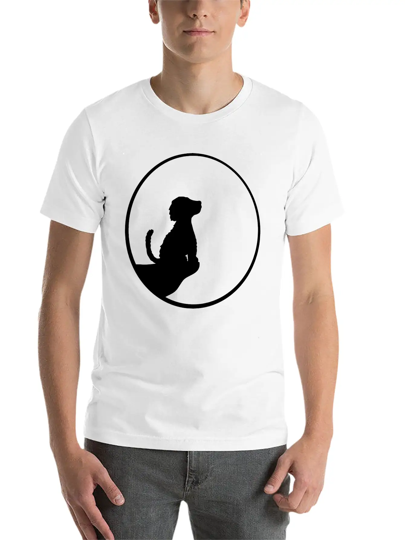 Cliff Moon Sitting Dog Timeless Short Sleeve Tee – Comfy And Minimalist Design