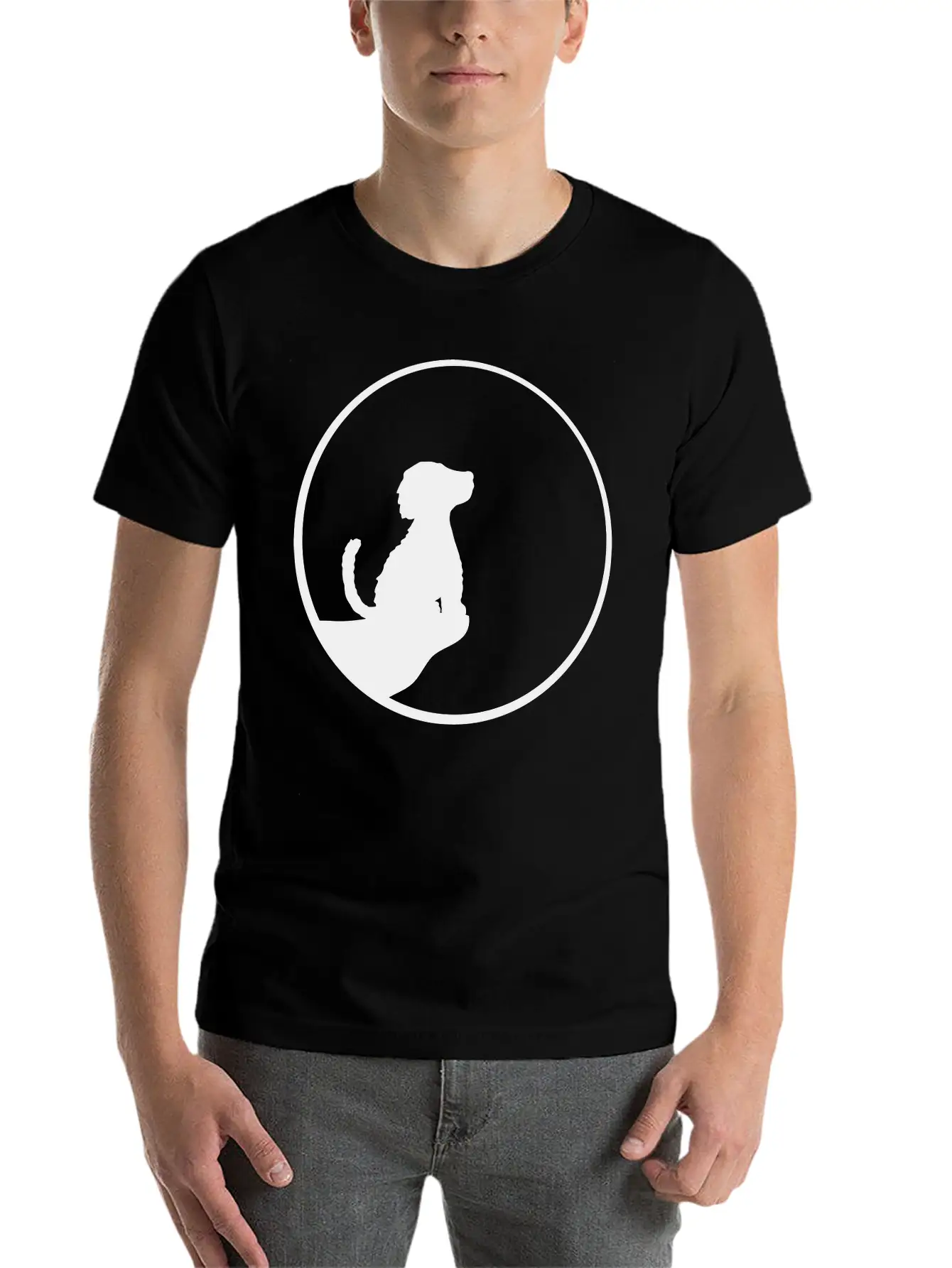 Cliff Moon Sitting Dog Timeless Short Sleeve Tee – Comfy And Minimalist Design
