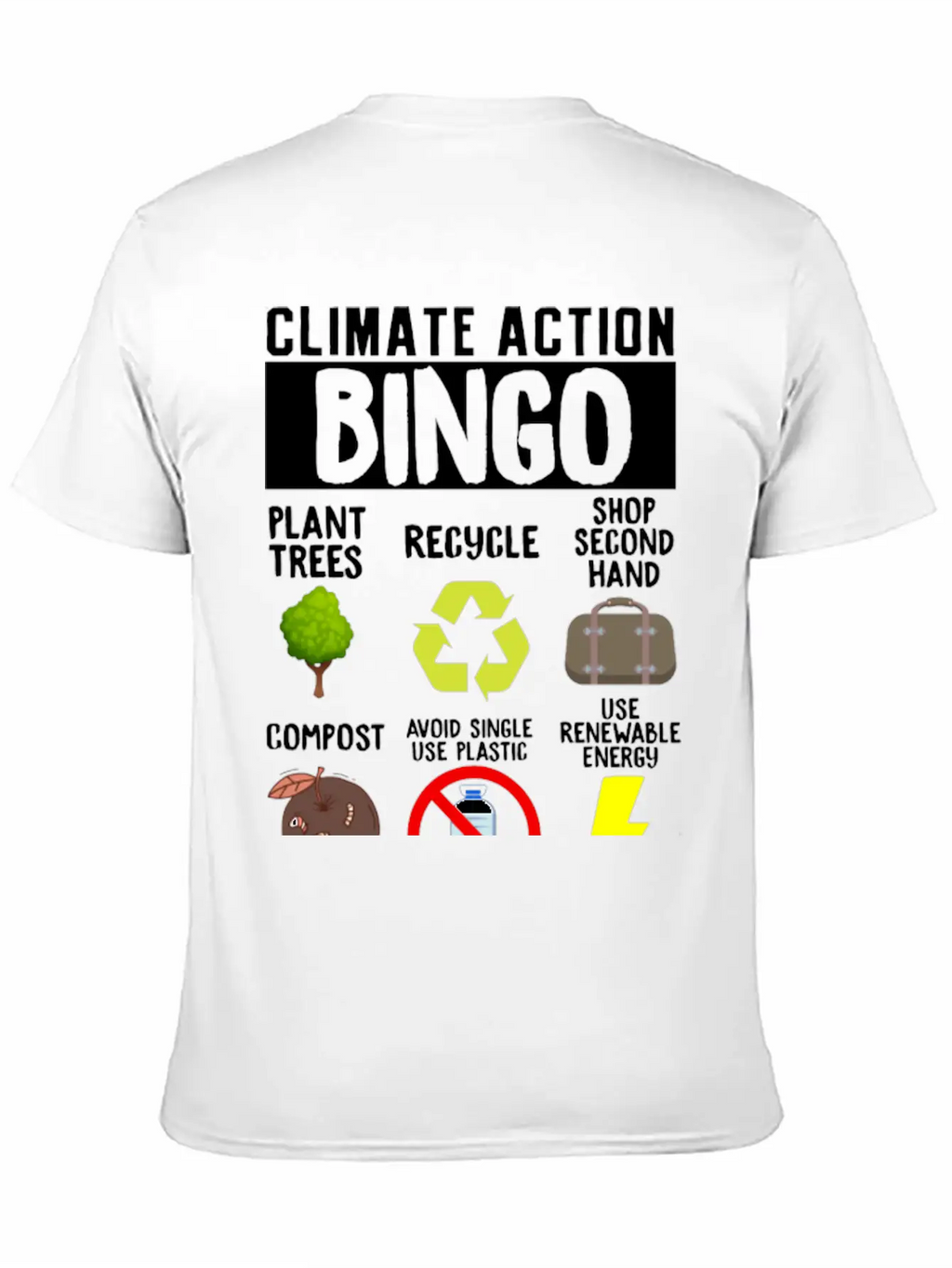 Climate Action Bingo Earth Day Climate Change Timeless Short Sleeve Tee – Comfy And Minimalist Design