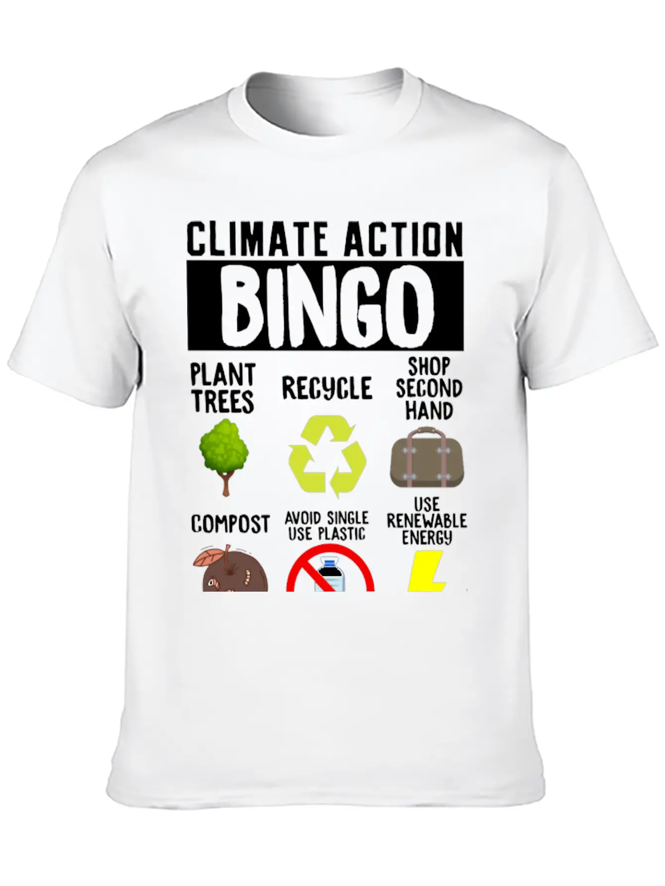 Climate Action Bingo Earth Day Climate Change Timeless Short Sleeve Tee – Comfy And Minimalist Design