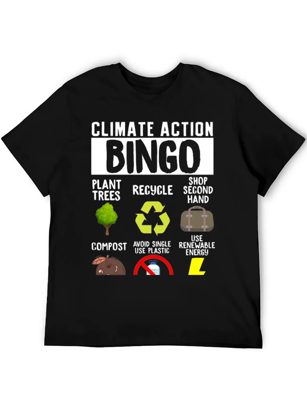 Climate Action Bingo Earth Day Climate Change Timeless Short Sleeve Tee – Comfy And Minimalist Design