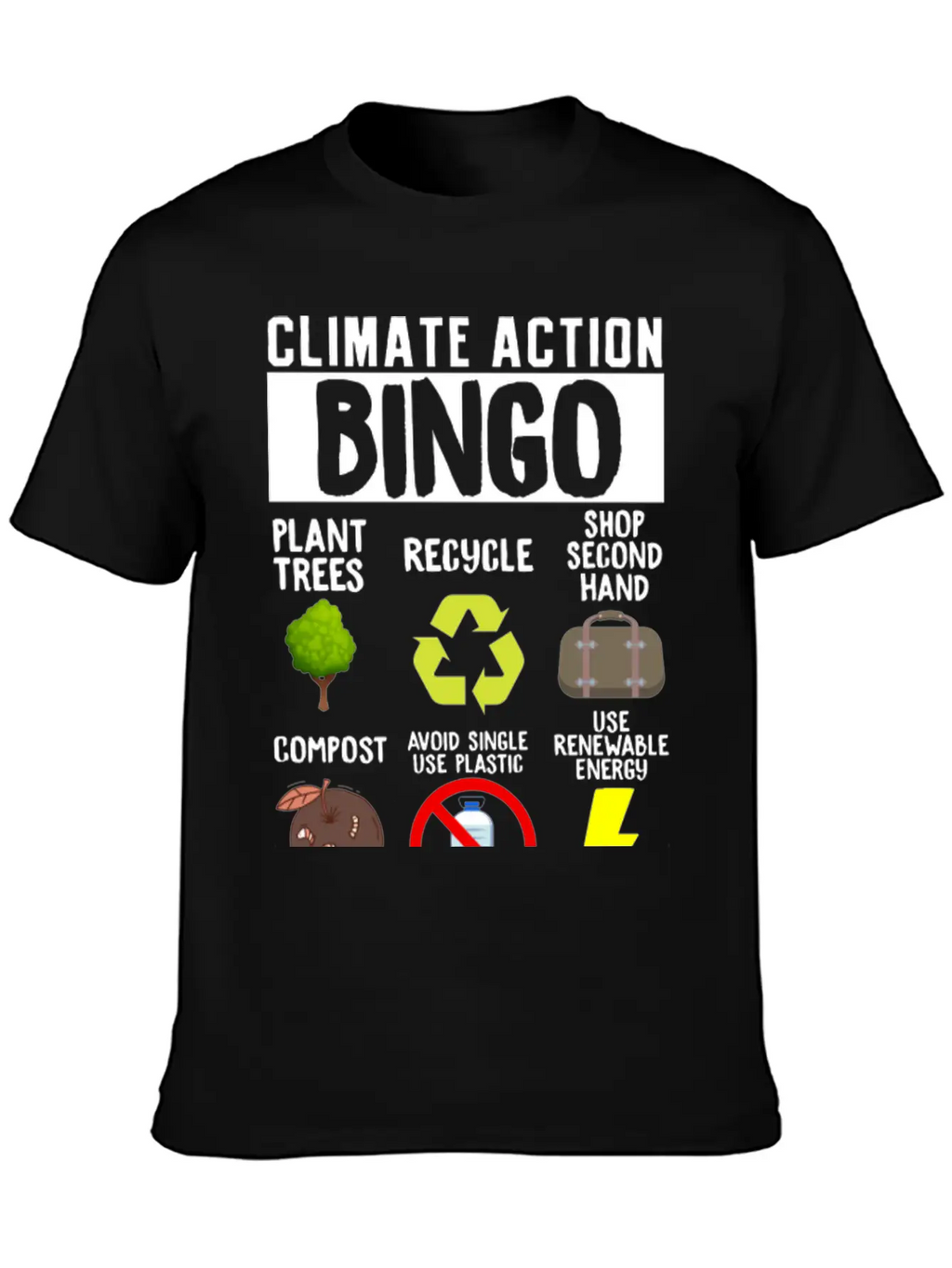 Climate Action Bingo Earth Day Climate Change Timeless Short Sleeve Tee – Comfy And Minimalist Design