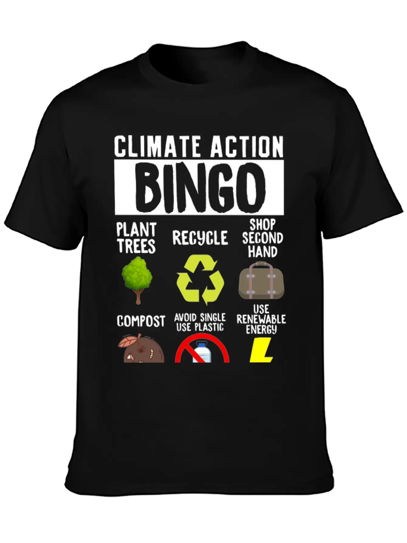 Climate Action Bingo Earth Day Climate Change Timeless Short Sleeve Tee – Comfy And Minimalist Design