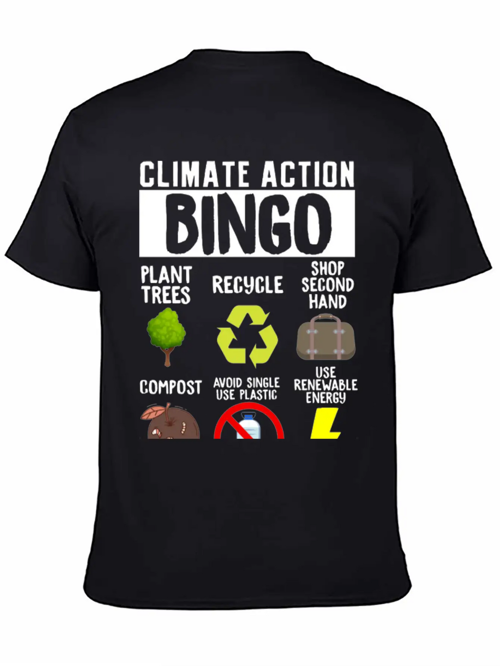 Climate Action Bingo Earth Day Climate Change Timeless Short Sleeve Tee – Comfy And Minimalist Design