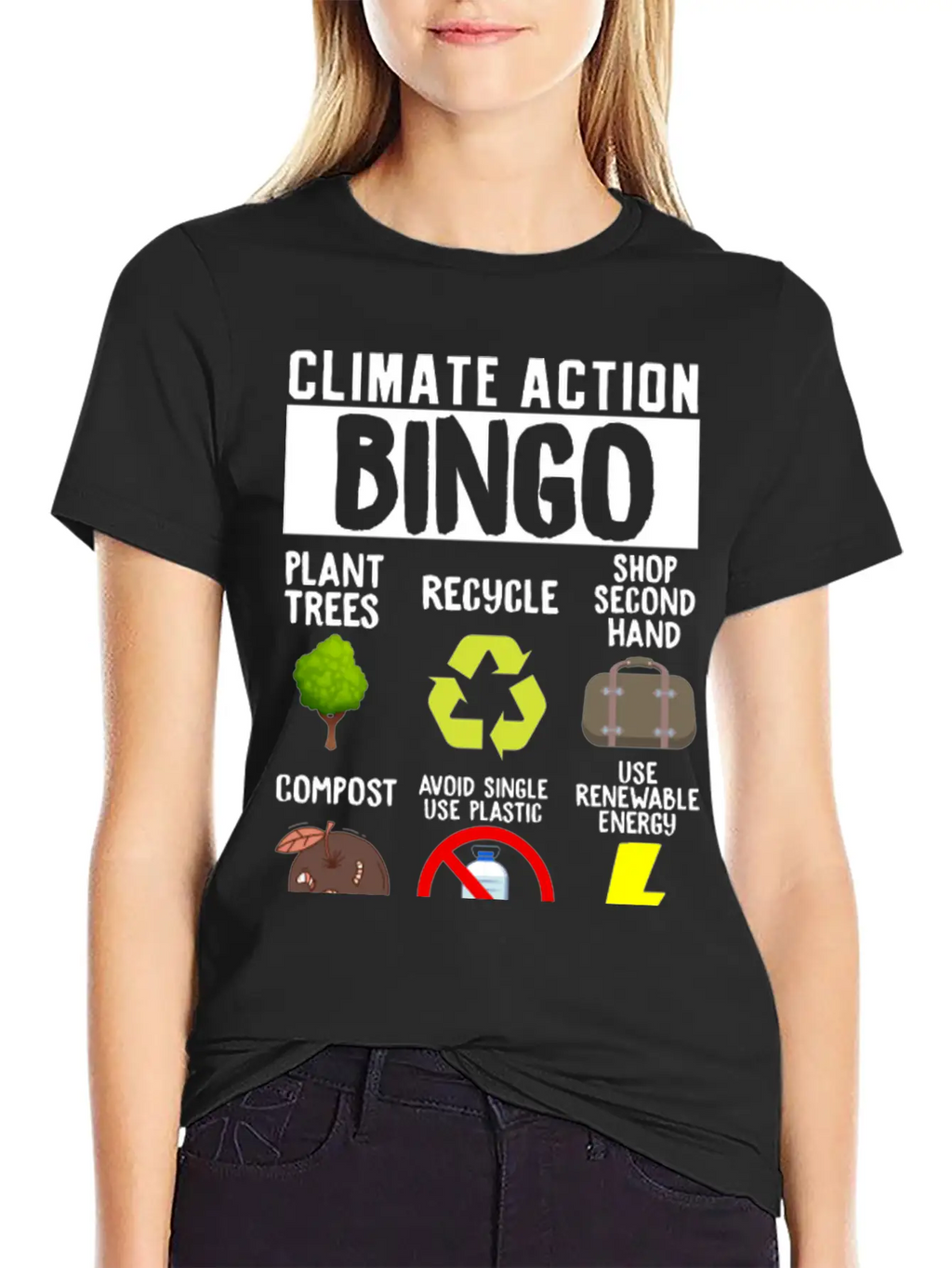 Climate Action Bingo Earth Day Climate Change Timeless Short Sleeve Tee – Comfy And Minimalist Design