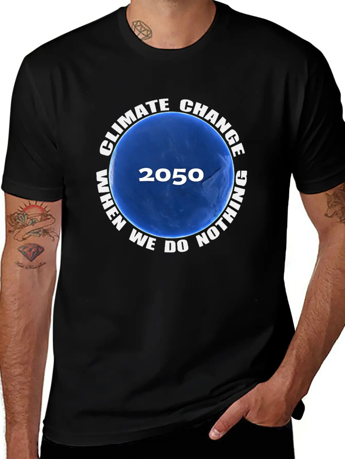 Climate Change Planet Logo Essential Cotton Tee For Daily Outfits – Unisex Style
