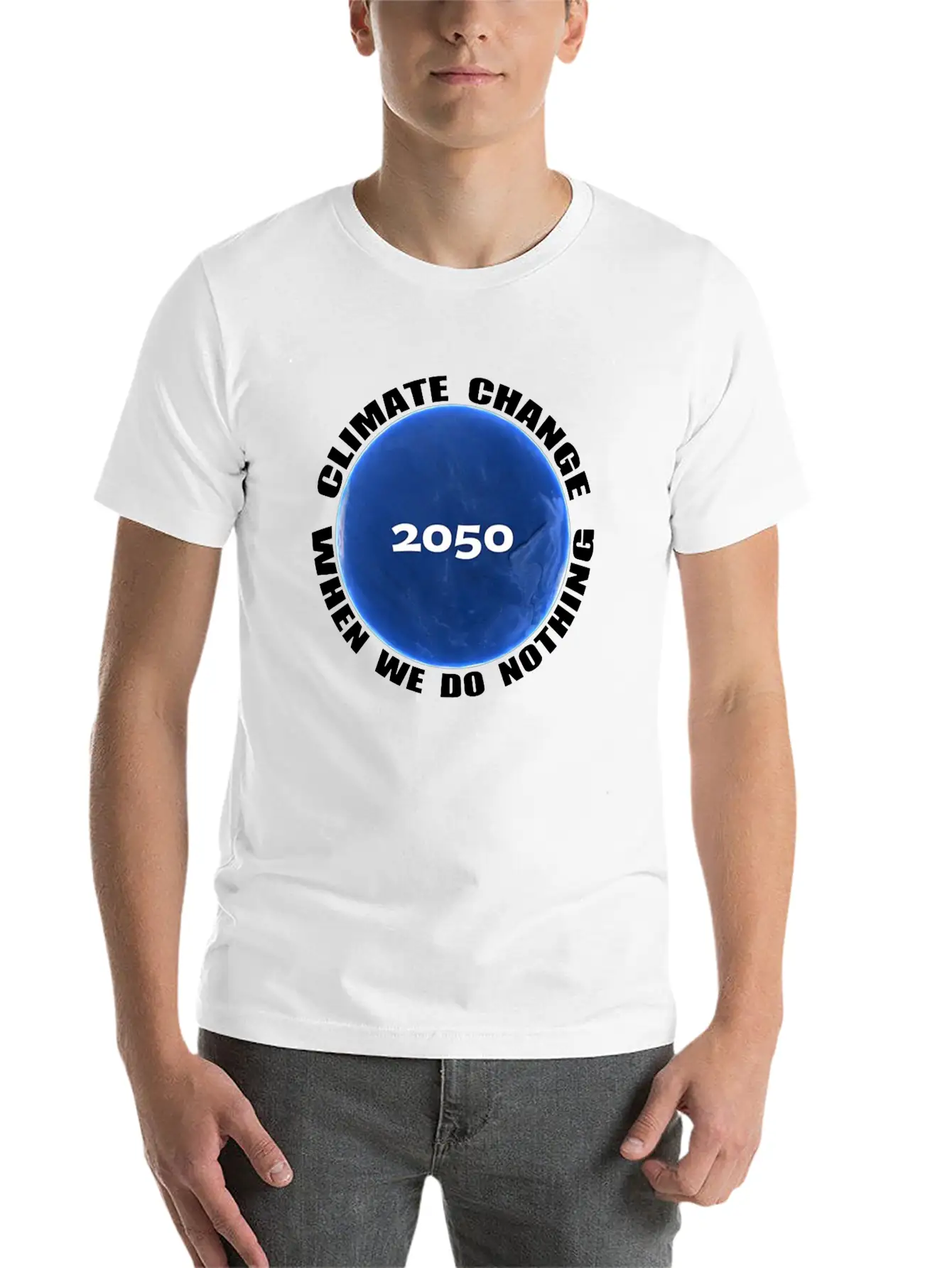 Climate Change Planet Logo Essential Cotton Tee For Daily Outfits – Unisex Style