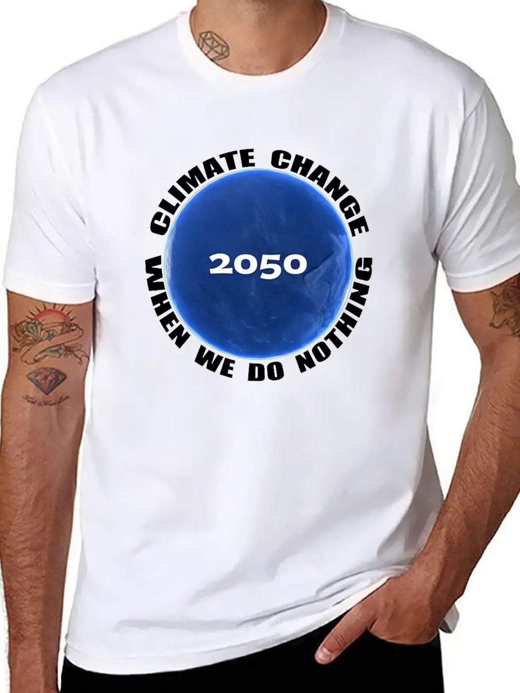 Climate Change Planet Logo Essential Cotton Tee For Daily Outfits – Unisex Style