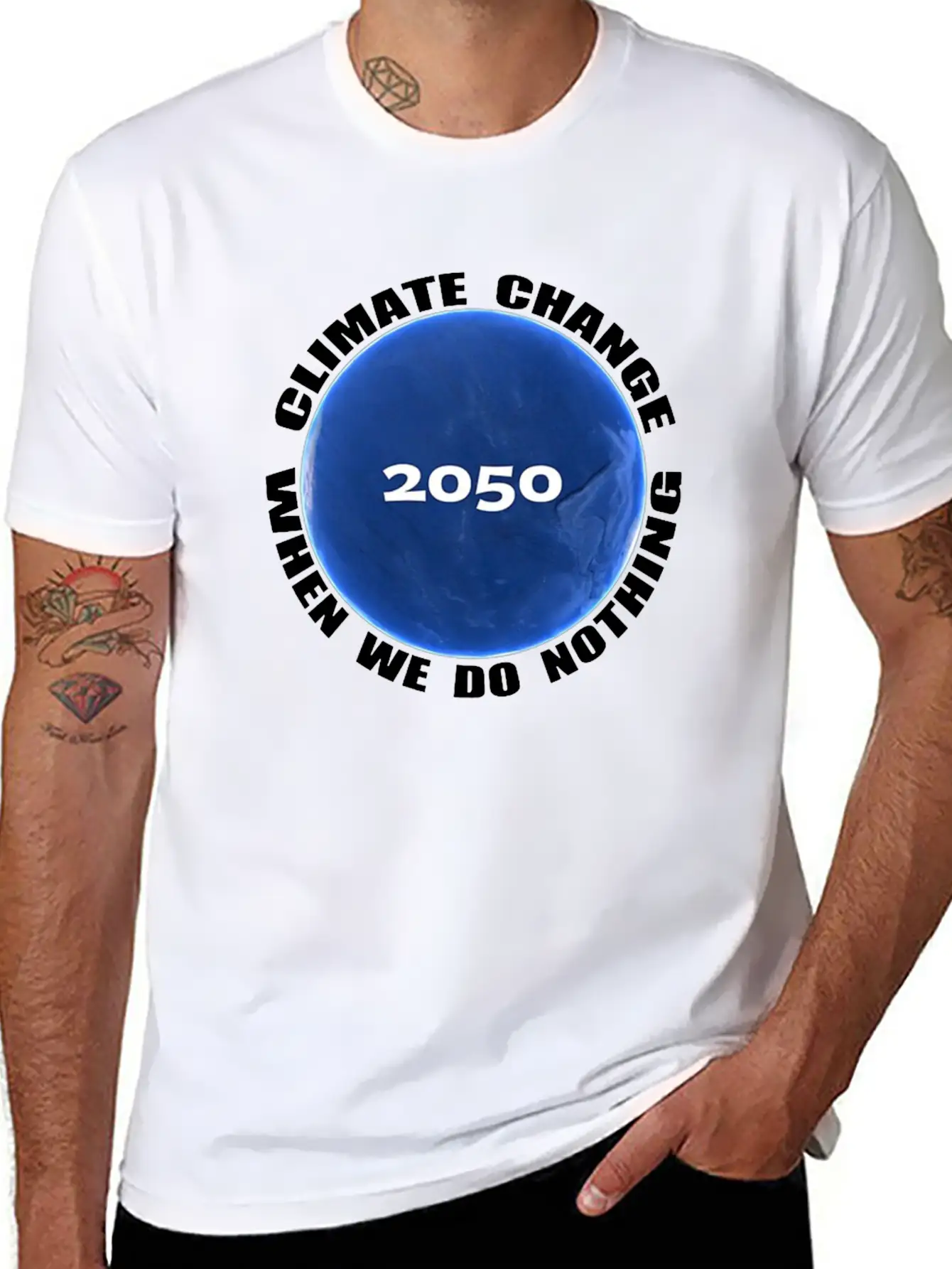 Climate Change Planet Logo Essential Cotton Tee For Daily Outfits – Unisex Style