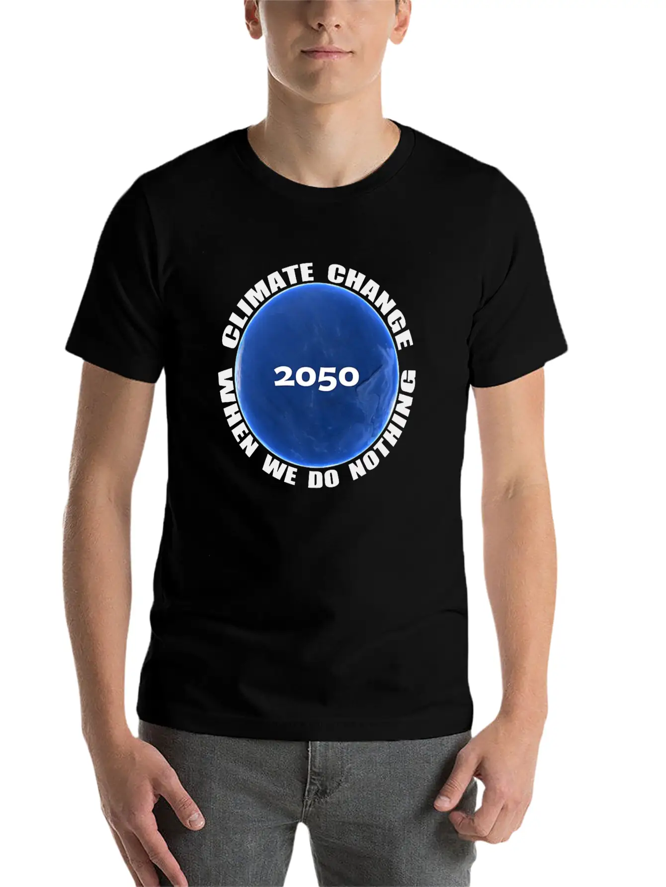 Climate Change Planet Logo Essential Cotton Tee For Daily Outfits – Unisex Style