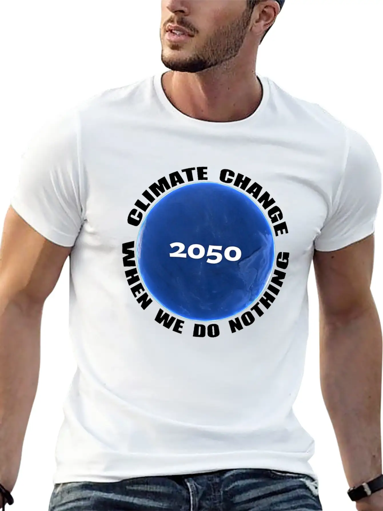 Climate Change Planet Logo Essential Cotton Tee For Daily Outfits – Unisex Style