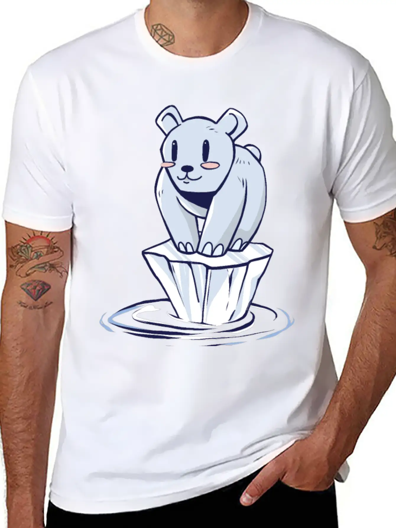 Climate Change - Save The Climate - Polar Bear Essential Cotton Tee For Daily Outfits – Unisex Style