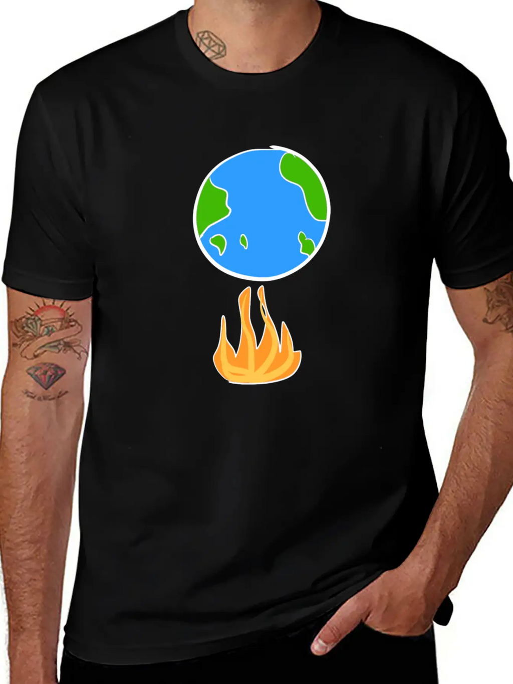 Climate Protection Earth Cartoon Icon Climate Classic Cotton Tee – Unisex Comfort For Any Season