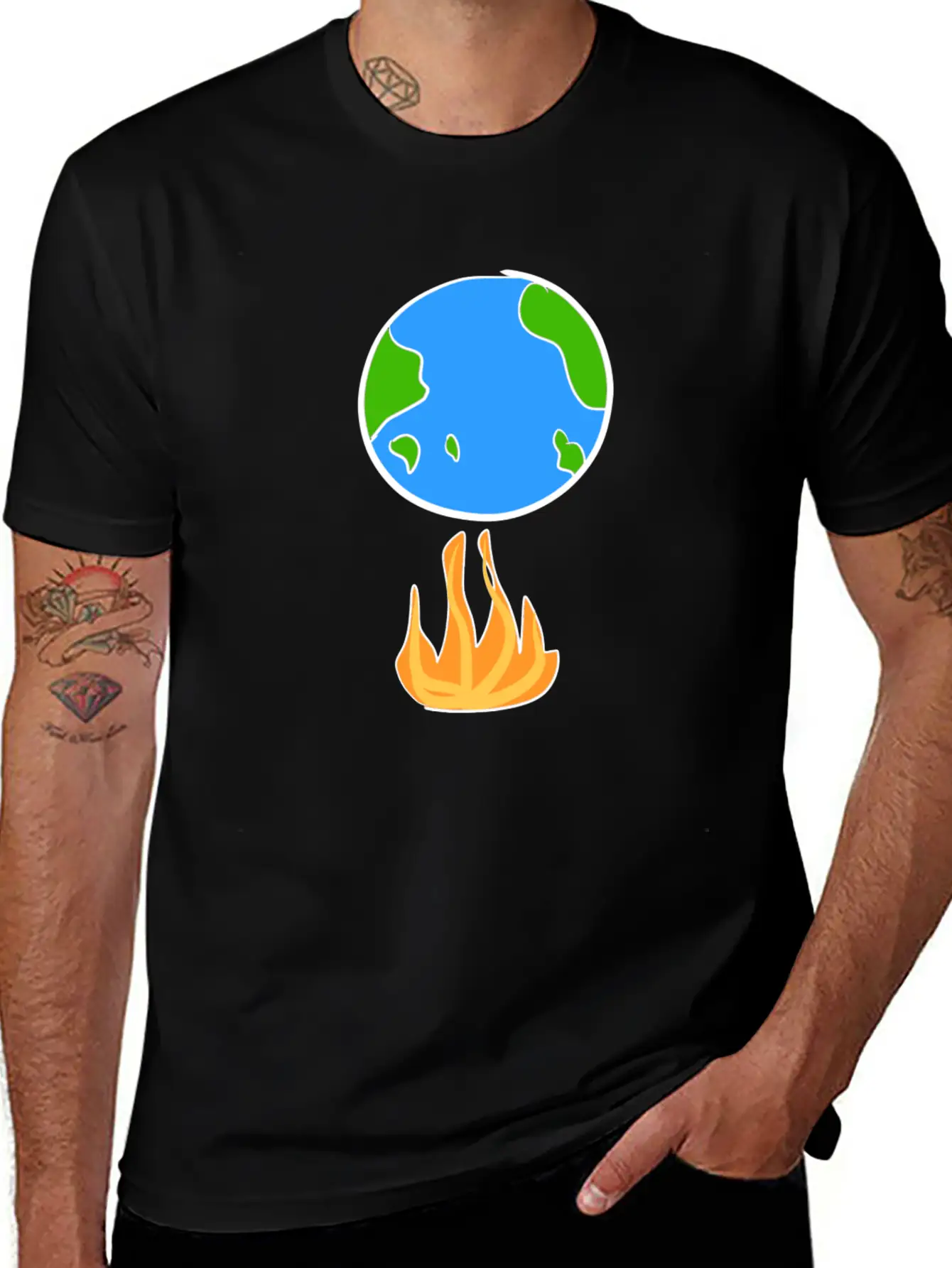 Climate Protection Earth Cartoon Icon Climate Classic Cotton Tee – Unisex Comfort For Any Season