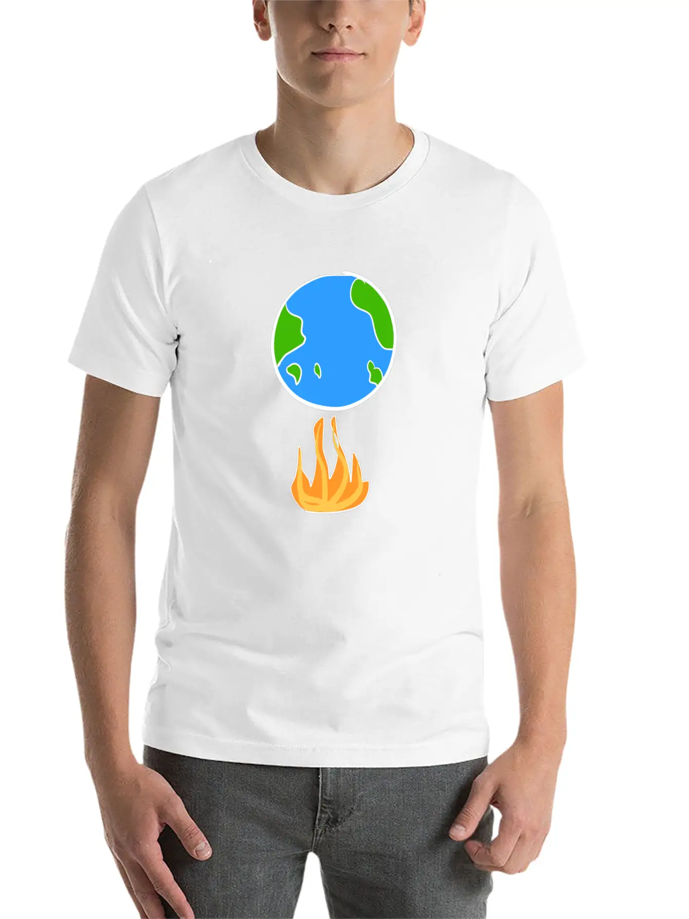 Climate Protection Earth Cartoon Icon Climate Classic Cotton Tee – Unisex Comfort For Any Season