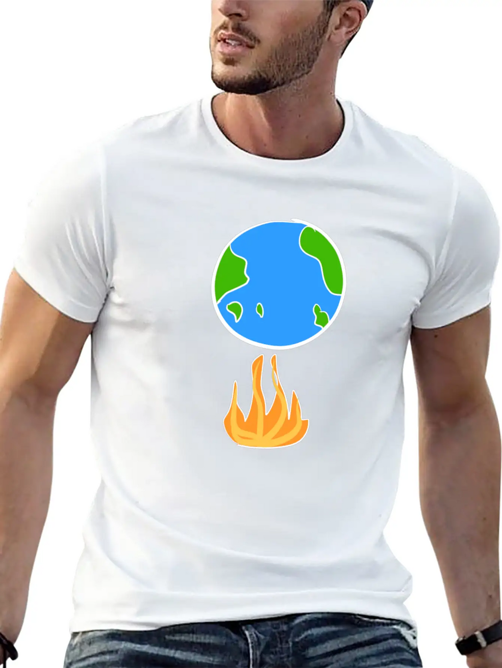 Climate Protection Earth Cartoon Icon Climate Classic Cotton Tee – Unisex Comfort For Any Season