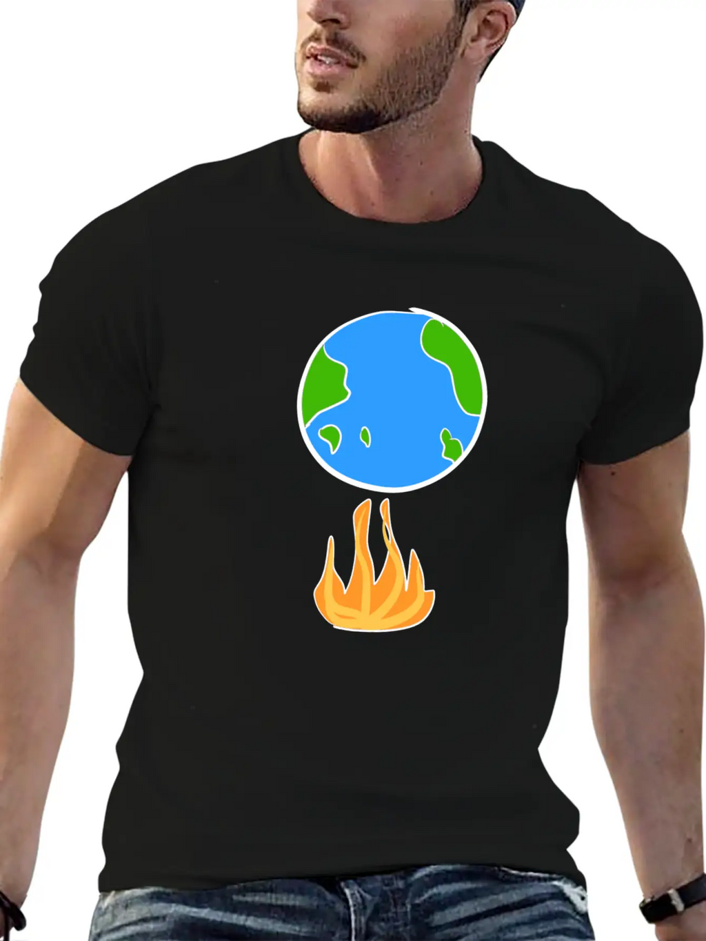 Climate Protection Earth Cartoon Icon Climate Classic Cotton Tee – Unisex Comfort For Any Season