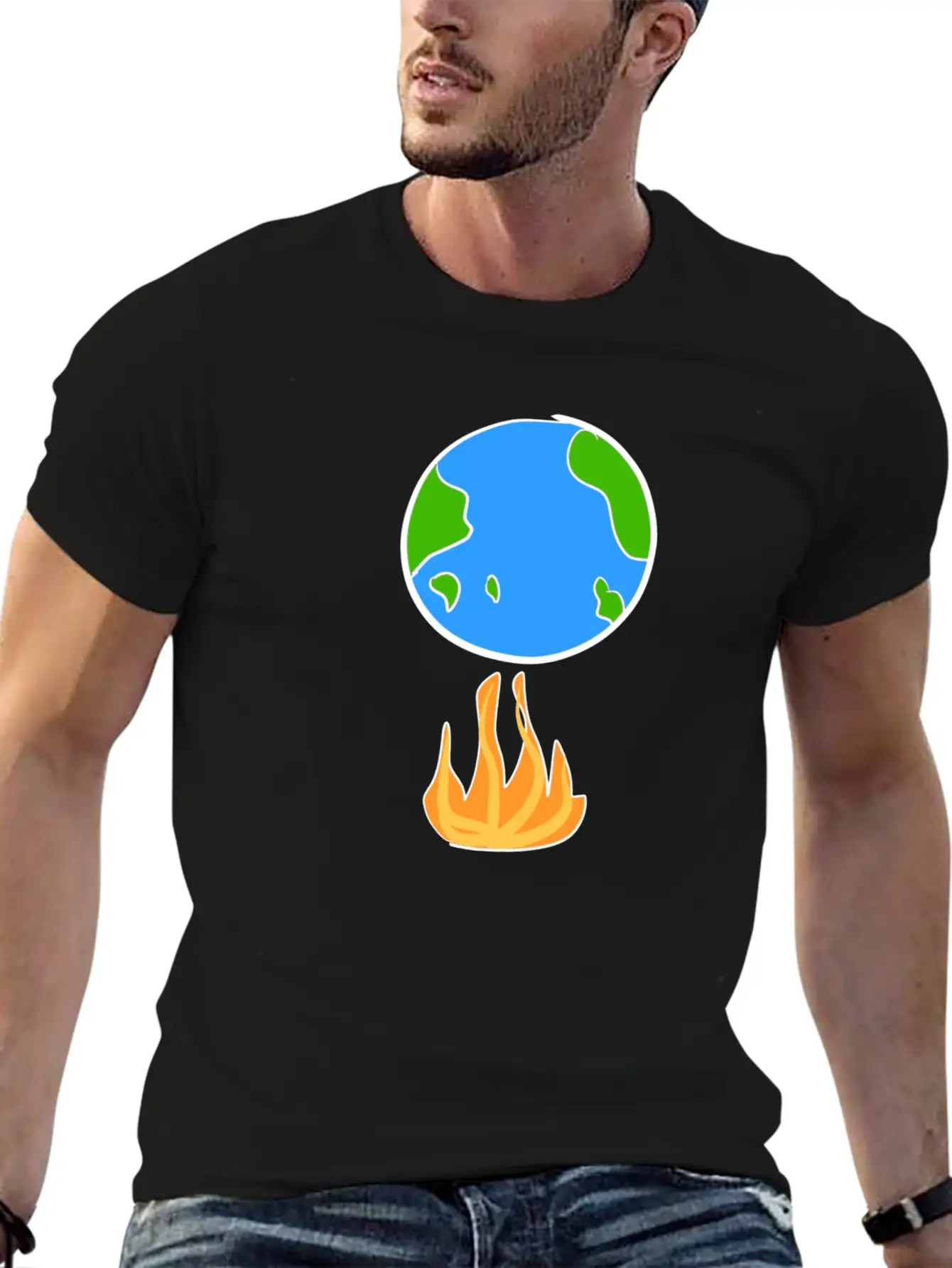 Climate Protection Earth Cartoon Icon Climate Classic Cotton Tee – Unisex Comfort For Any Season