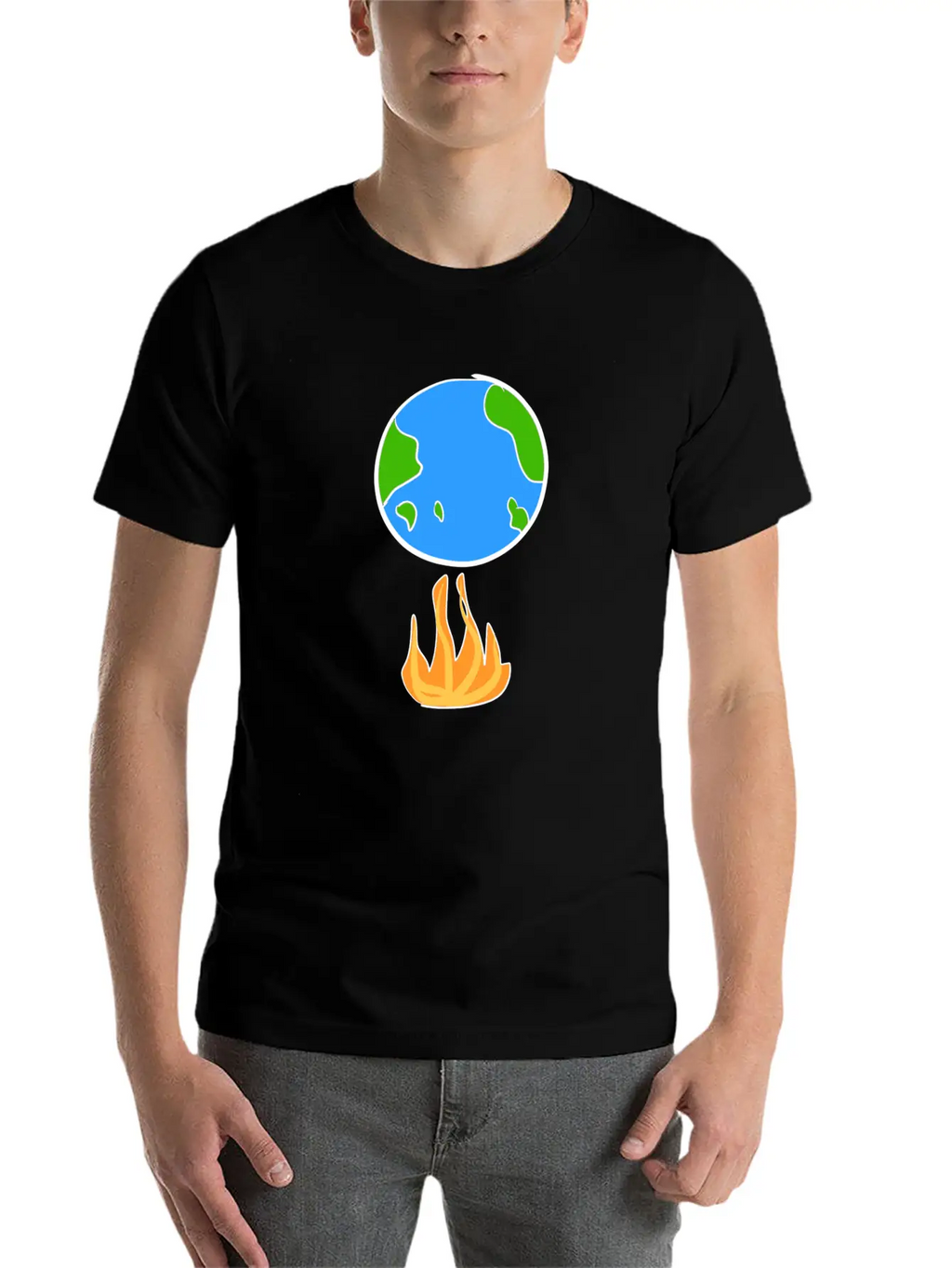 Climate Protection Earth Cartoon Icon Climate Classic Cotton Tee – Unisex Comfort For Any Season