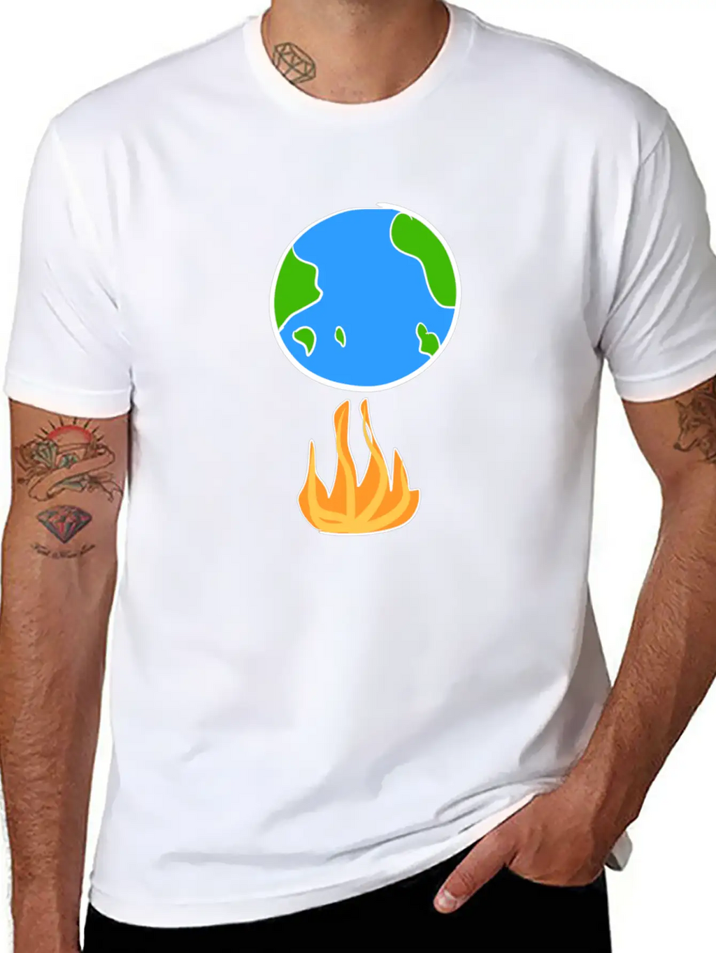 Climate Protection Earth Cartoon Icon Climate Classic Cotton Tee – Unisex Comfort For Any Season