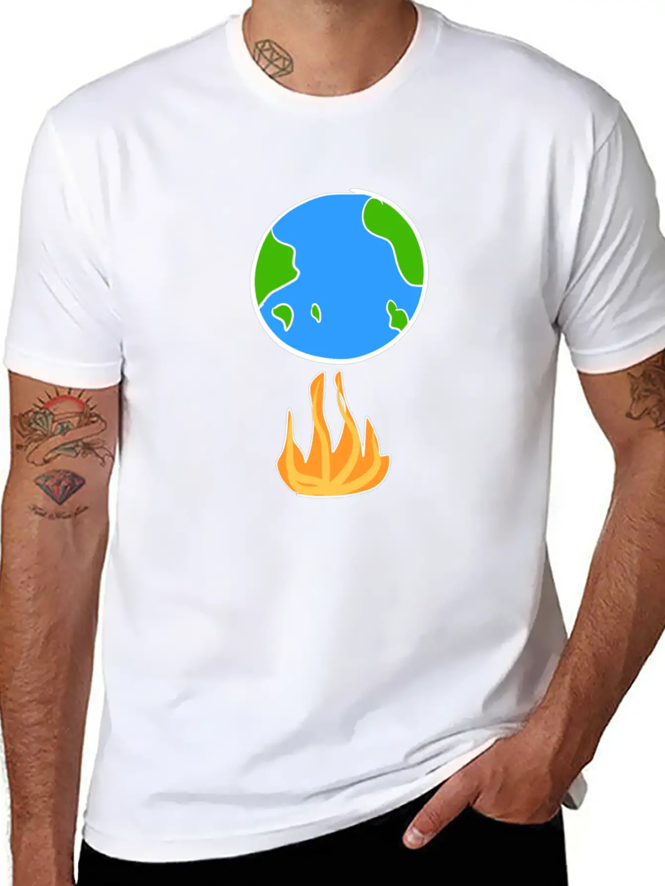 Climate Protection Earth Cartoon Icon Climate Classic Cotton Tee – Unisex Comfort For Any Season