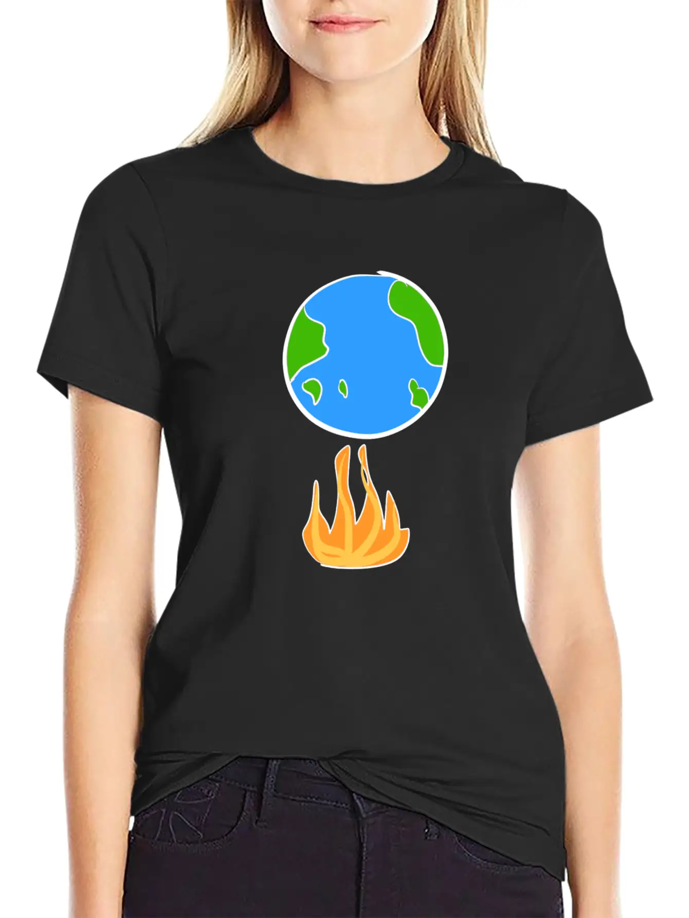 Climate Protection Earth Cartoon Icon Climate Classic Cotton Tee – Unisex Comfort For Any Season