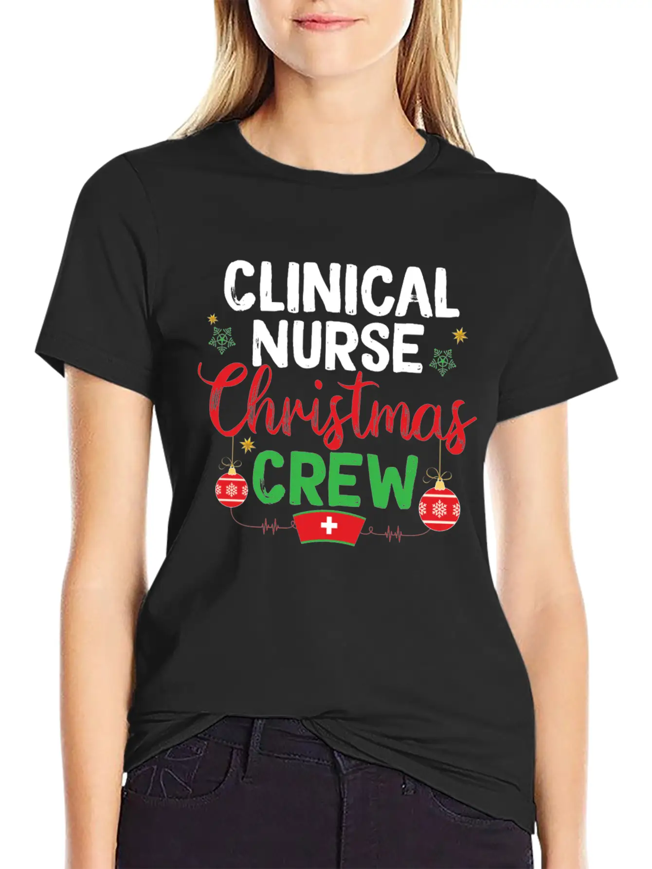 Clinical Nurse Christmas Crew Clinical Nursing Timeless Short Sleeve Tee – Comfy And Minimalist Design