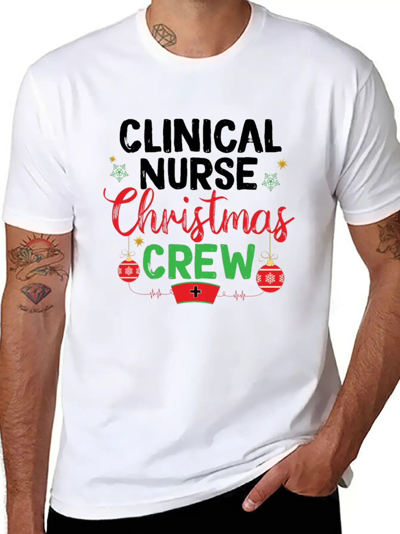 Clinical Nurse Christmas Crew Clinical Nursing Timeless Short Sleeve Tee – Comfy And Minimalist Design