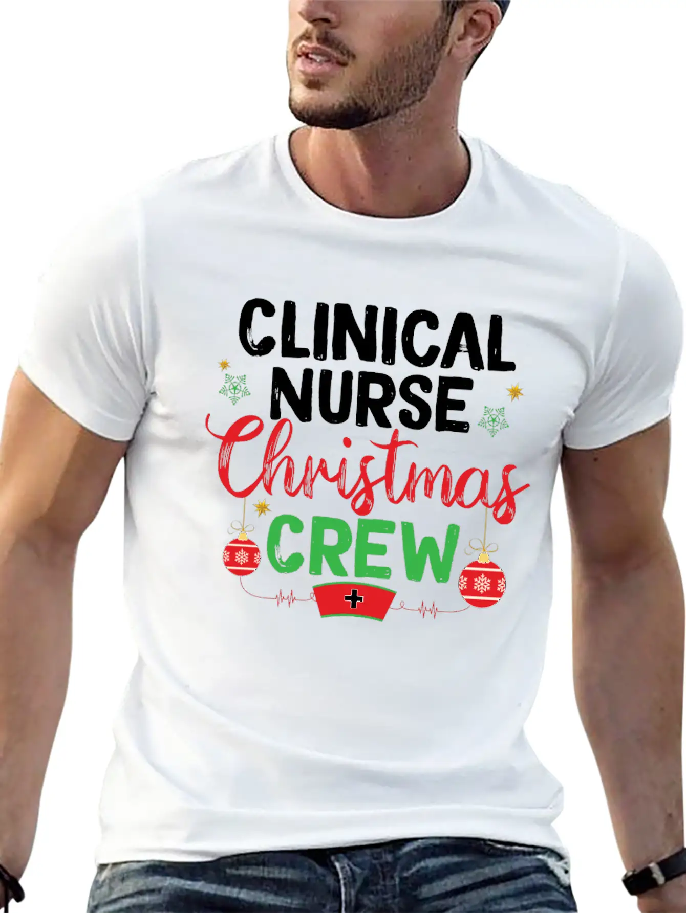 Clinical Nurse Christmas Crew Clinical Nursing Timeless Short Sleeve Tee – Comfy And Minimalist Design