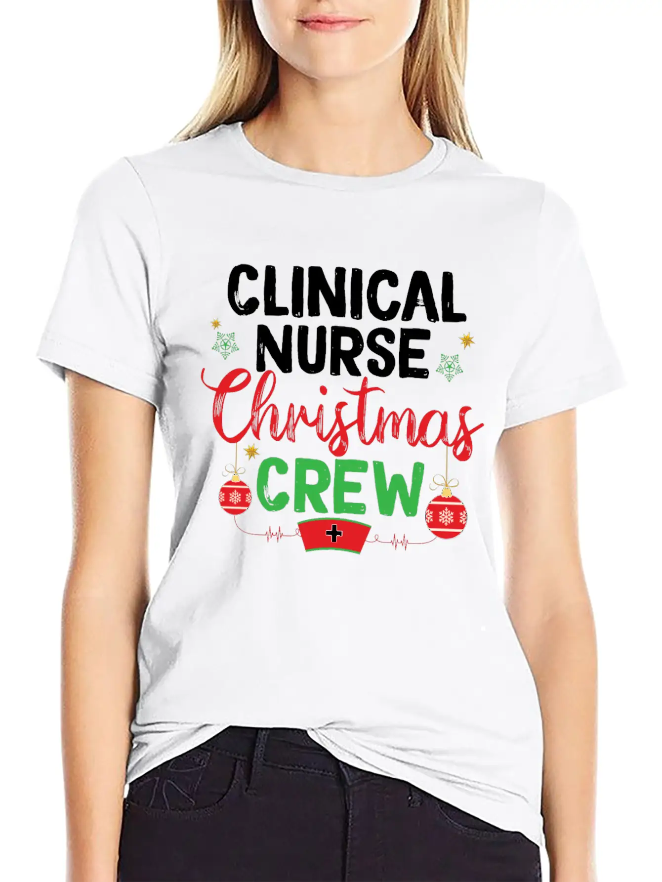 Clinical Nurse Christmas Crew Clinical Nursing Timeless Short Sleeve Tee – Comfy And Minimalist Design