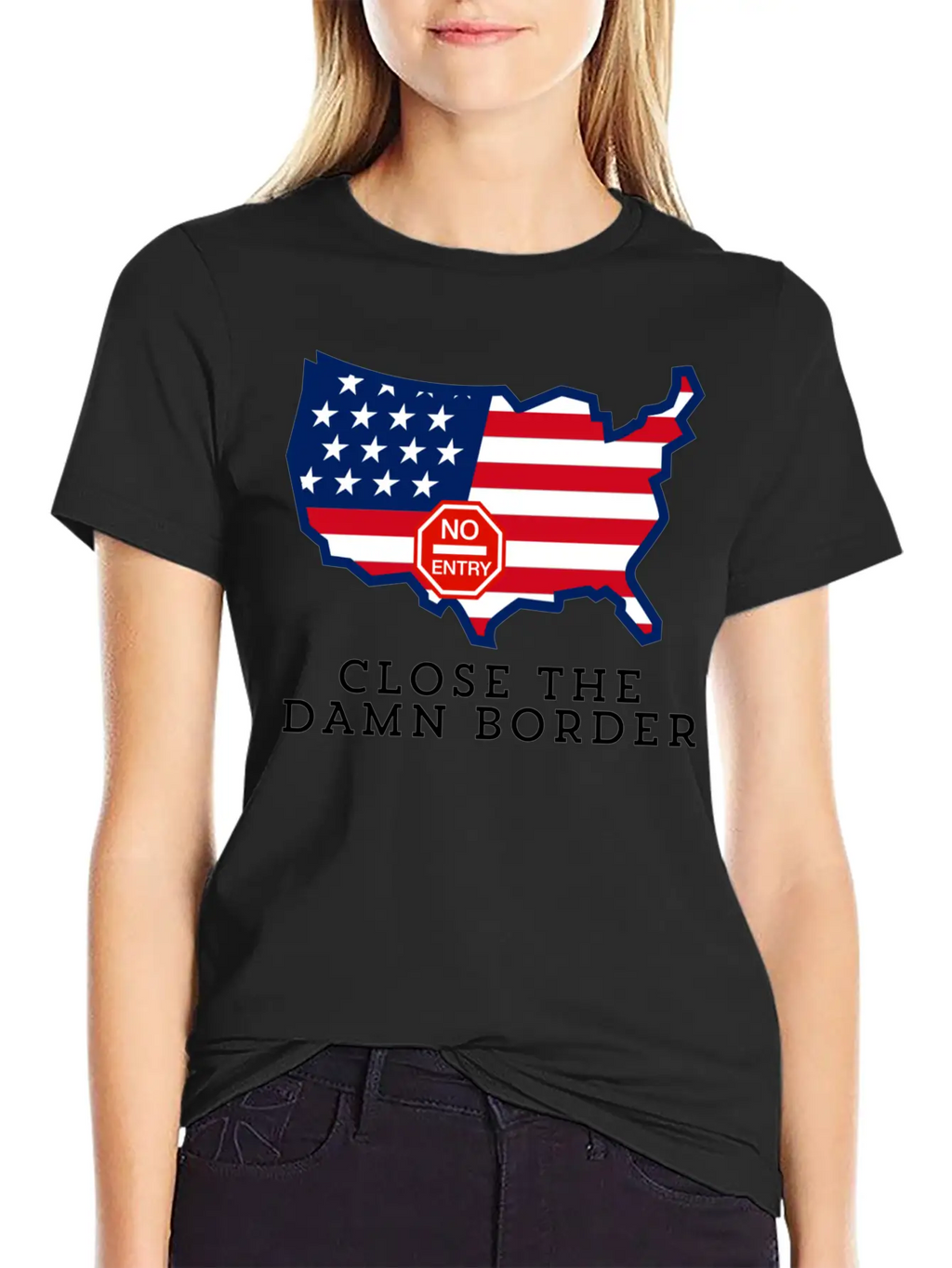 Close The Border Flag Basic Graphic T-Shirt – Daily Comfort In Soft Cotton